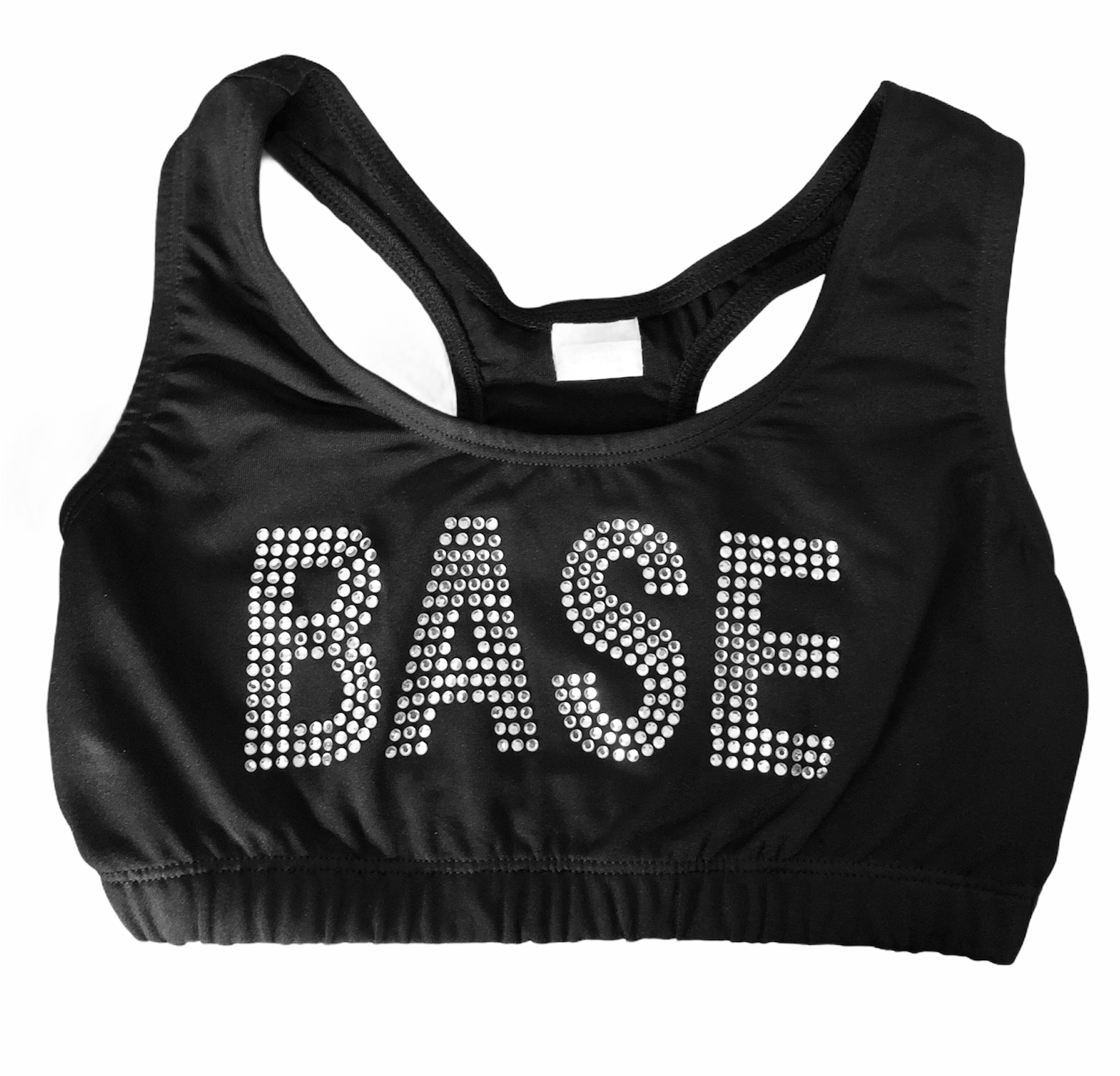 “Base” Rhinestone Cheerleading Sports Bra