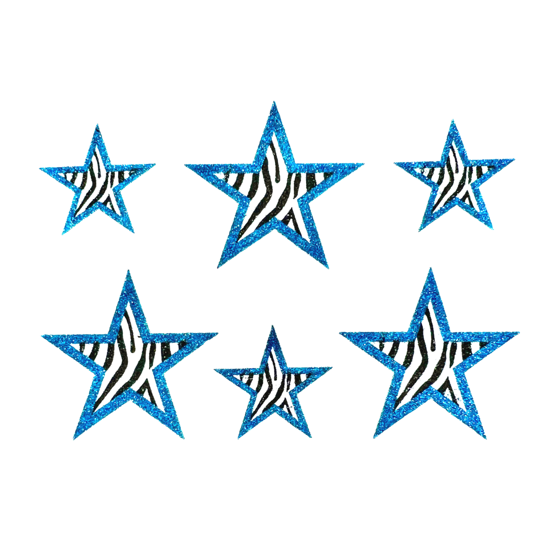Light Blue Zebra Star Stickers