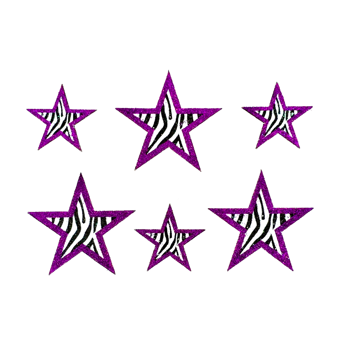 Purple Zebra Star Stickers