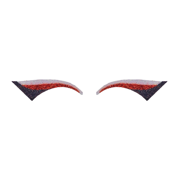 White, Red, & Black Wing Glitter Eye Sticker