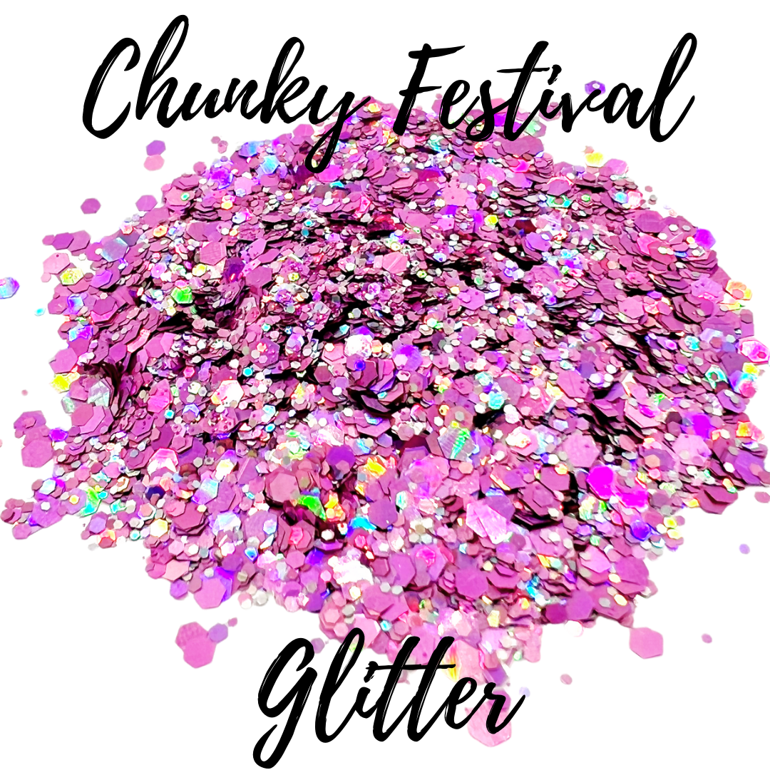Pink Holographic Festival Glitter