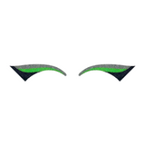 Silver, Neon Green, & Black Wing Glitter Eye Sticker