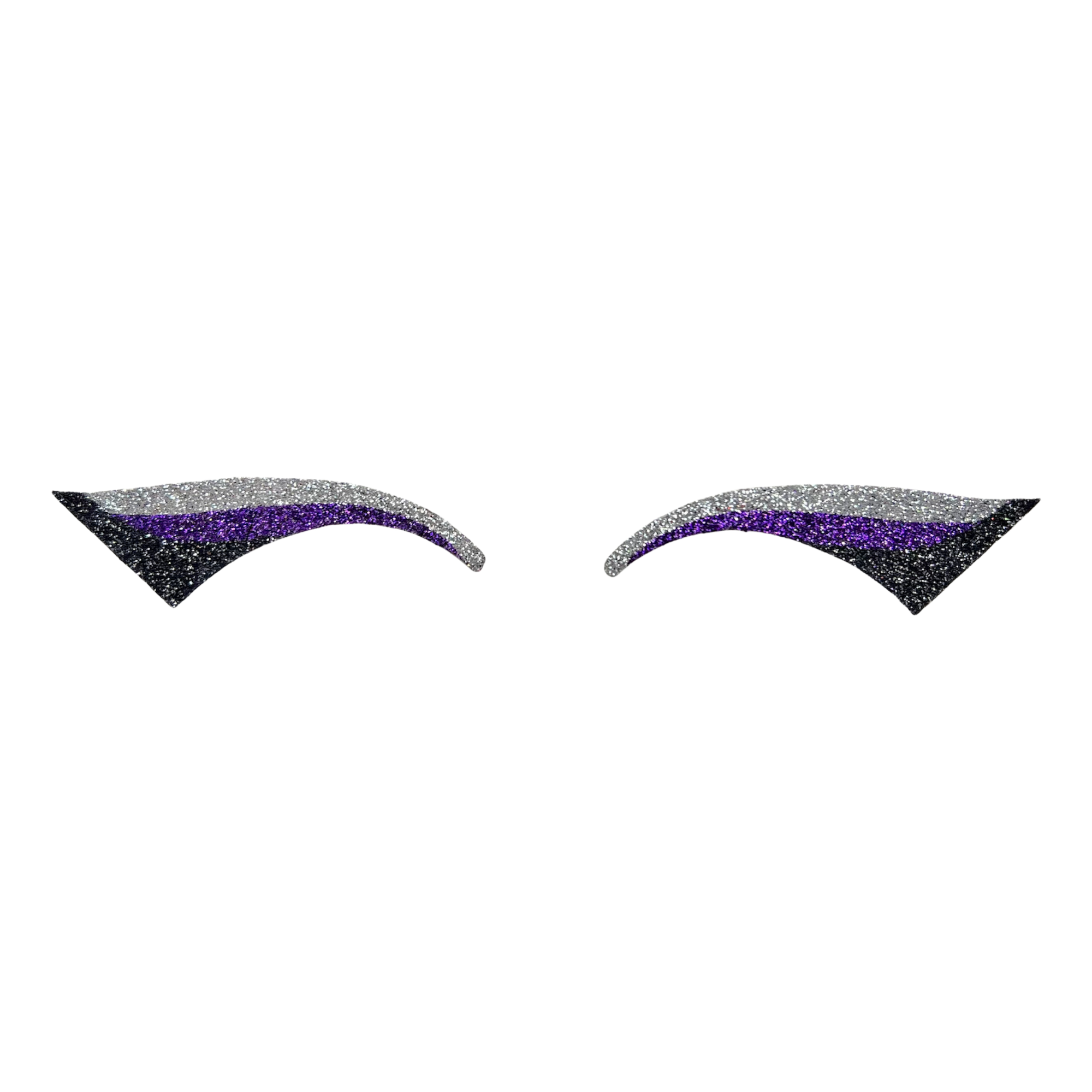 Silver, Purple, & Black Wing Glitter Eye Sticker