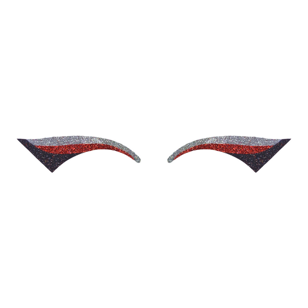 Silver, Red, & Black Wing Glitter Eye Sticker
