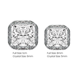 Square Crystal Stud Earrings Size Chart