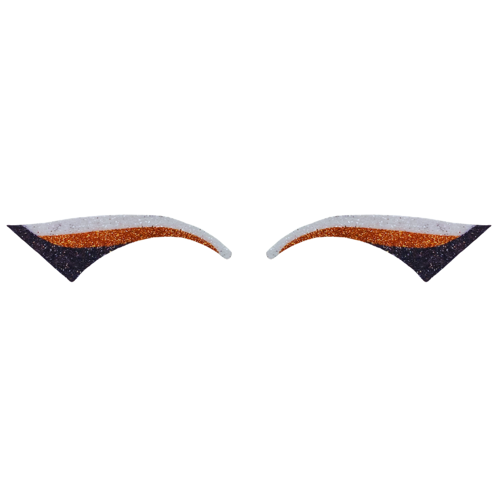 White, Orange, & Black Wing Glitter Eye Sticker