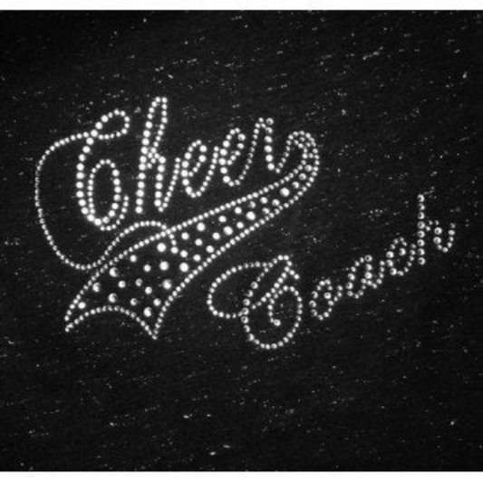 Black “Cheer Coach” Rhinestone Sparkle Tee Shirt