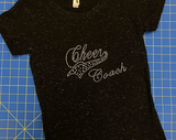 Black “Cheer Coach” Rhinestone Sparkle Tee Shirt