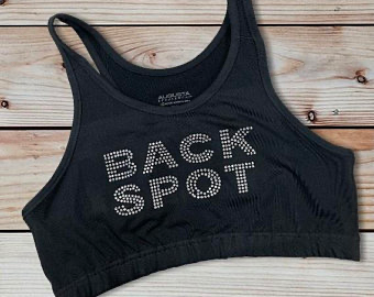 “Back Spot” Rhinestone Cheerleading Sports Bra