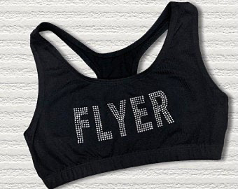 “Flyer” Rhinestone Cheerleading Sports Bra