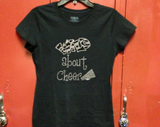 Black “Wild About Cheer” Rhinestone Tee Shirt