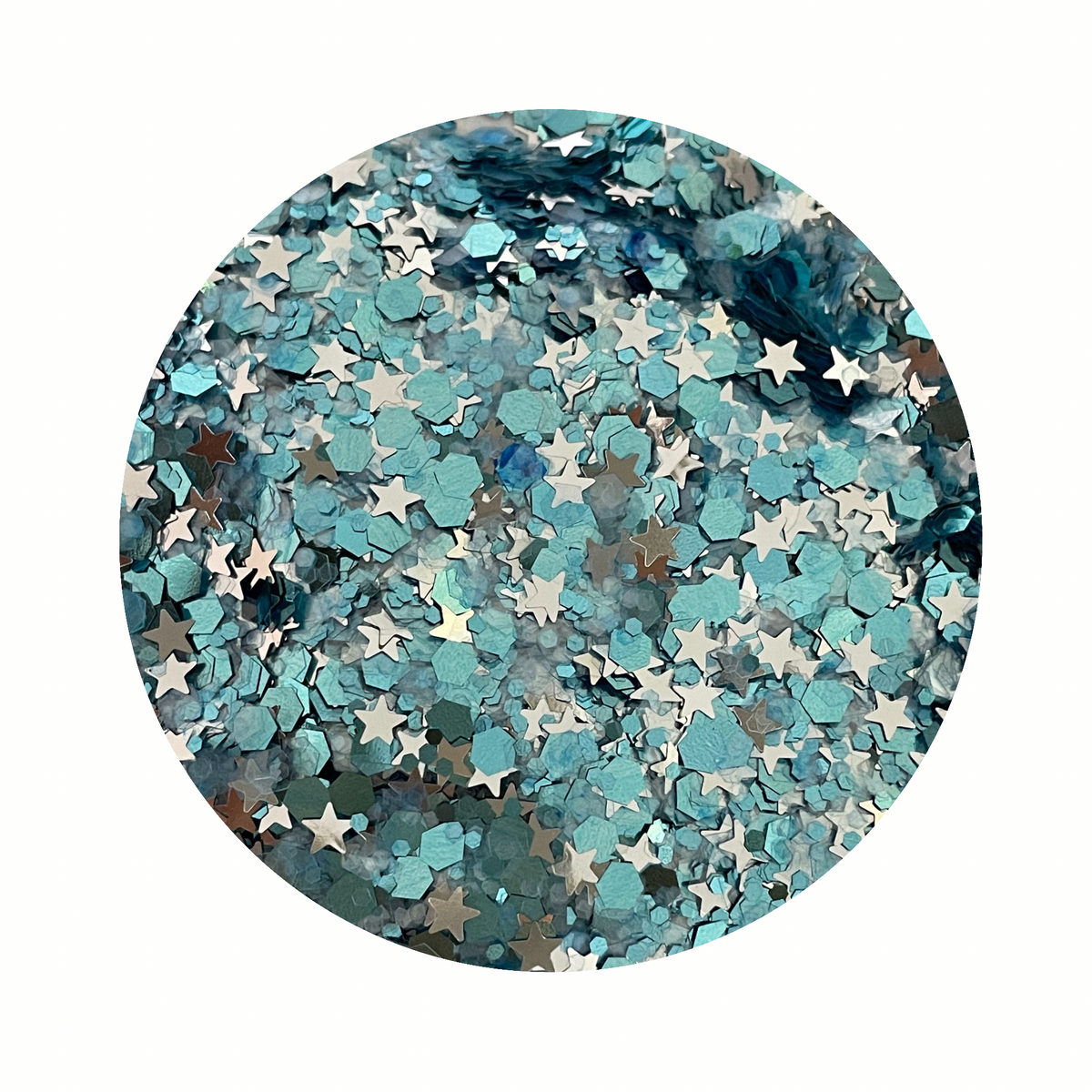 Sky Blue with Stars - Chunky Glitter