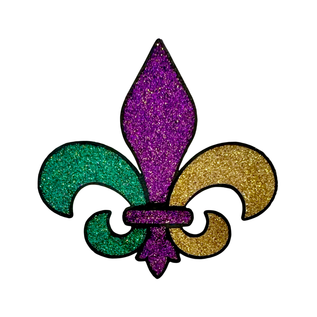 Mardi Gras Face Sticker - Purple Rhinestone
