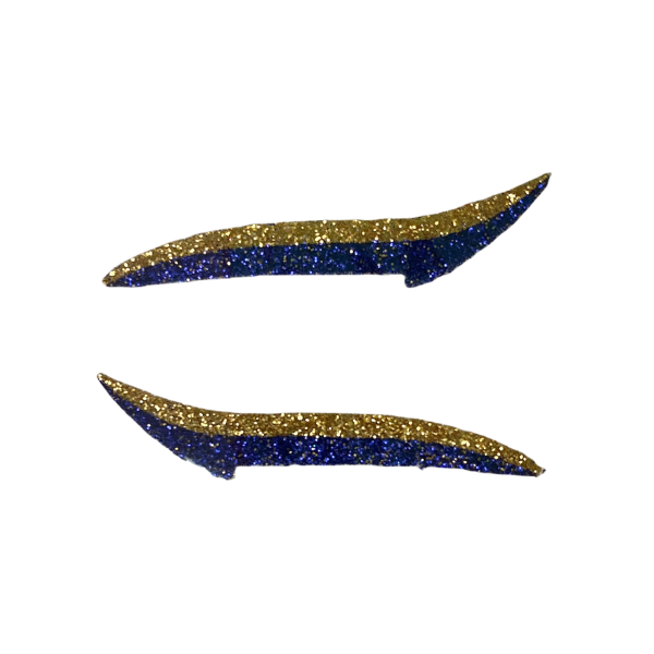Navy Blue & Gold Glitter Eyeliner Sticker