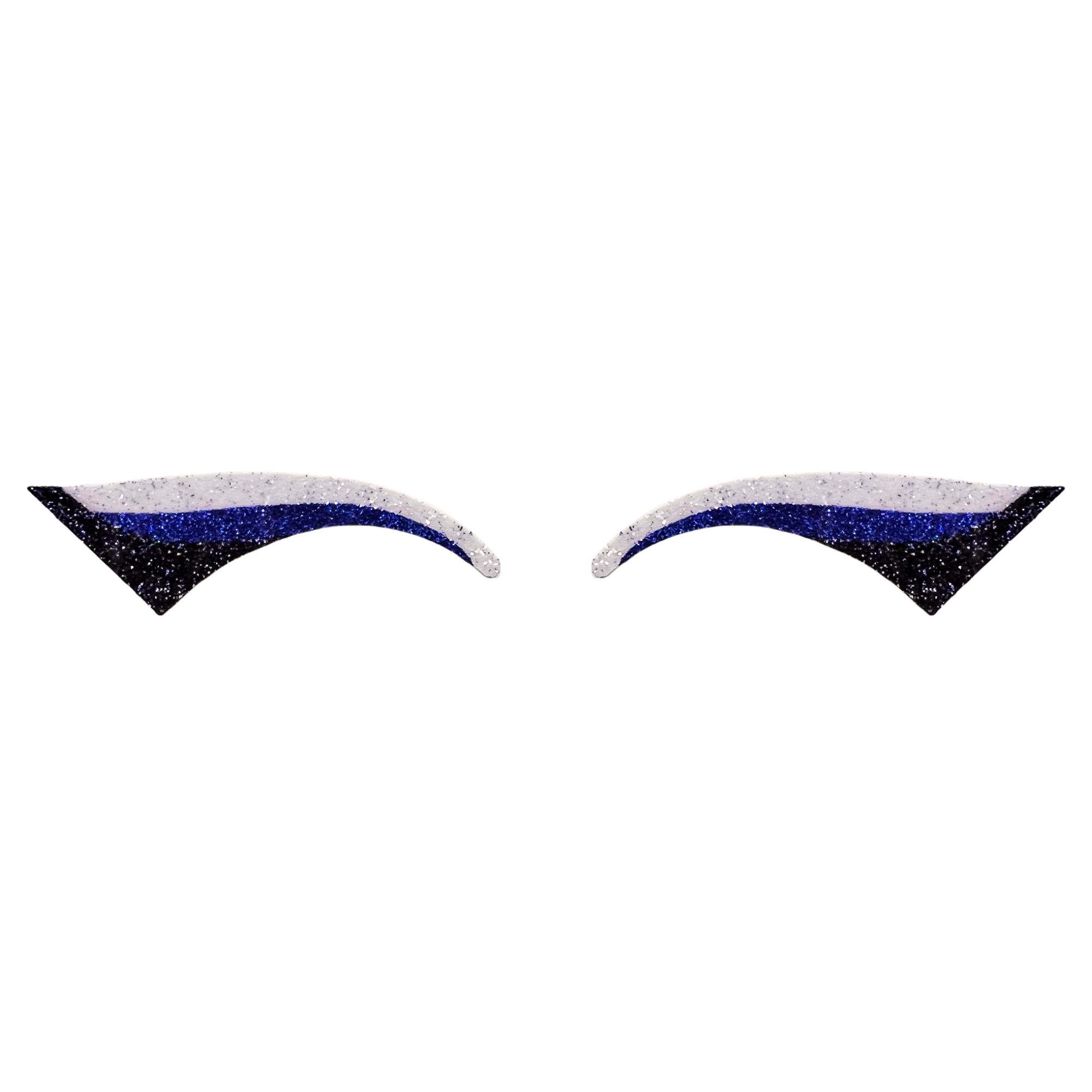 White, Royal Blue, & Black Wing Glitter Eye Sticker
